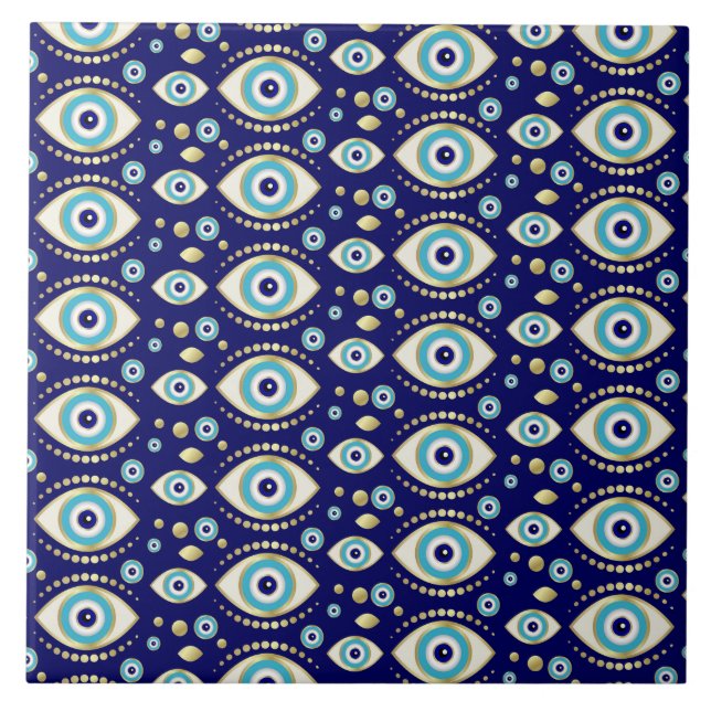Evil Eye Charm Pattern Tile (Front)