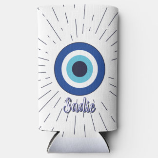 evil eye customizable seltzer can cooler