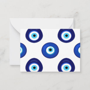 Evil Eye Design Flat Note Card w/ Quote