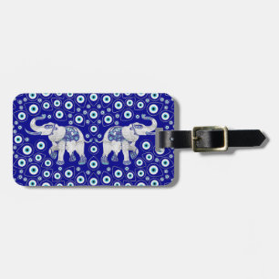 Evil Eye Elephant Good Luck Charm Luggage Tag