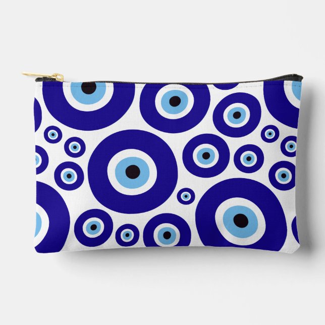 Evil Eye, Greek Eye, Turkish Eye, Mati, Your Name Accessory Pouch (Front)