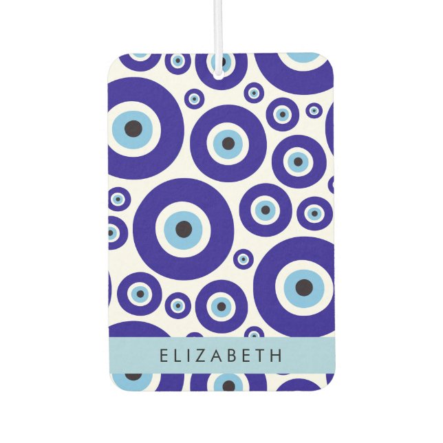 Evil Eye, Greek Eye, Turkish Eye, Mati, Your Name Air Freshener (Front)