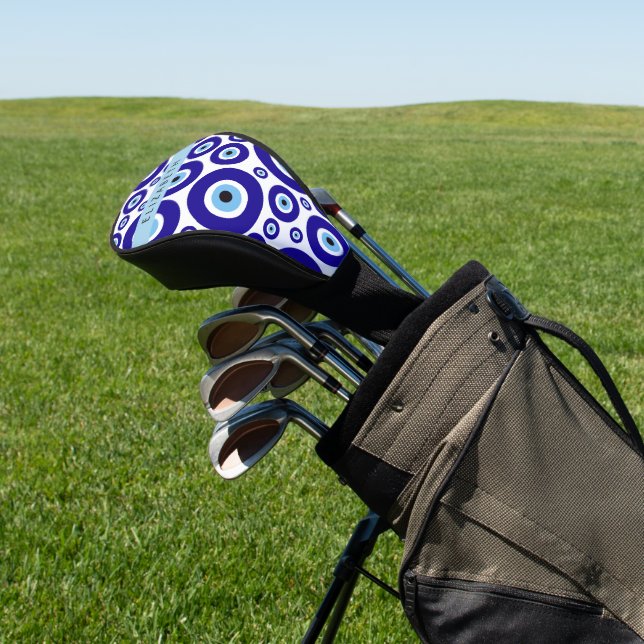 Evil Eye, Greek Eye, Turkish Eye, Mati, Your Name Golf Head Cover (In Situ)