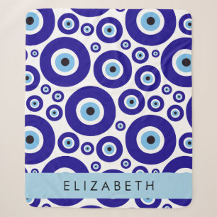 Evil Eye, Greek Eye, Turkish Eye, Mati, Your Name Sherpa Blanket
