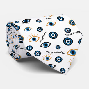 Evil Eye Greek Pattern: “Ftou Ftou” Amulet Tie