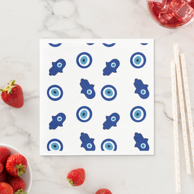 Evil eye Hamsah napkins (Insitu)