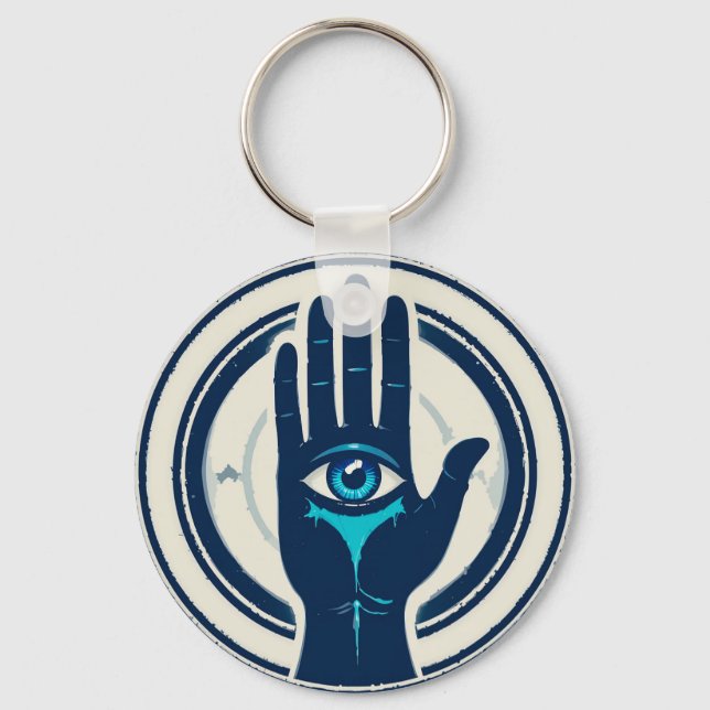 🧿 Evil Eye Hand Protection Charm Gift 🔑 Keychain (Front)