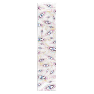 Evil Eye Happy Colourful Art  Short Table Runner