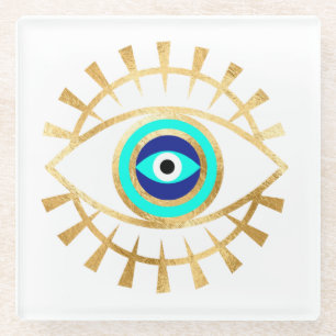 Evil Eye in Green Coaster