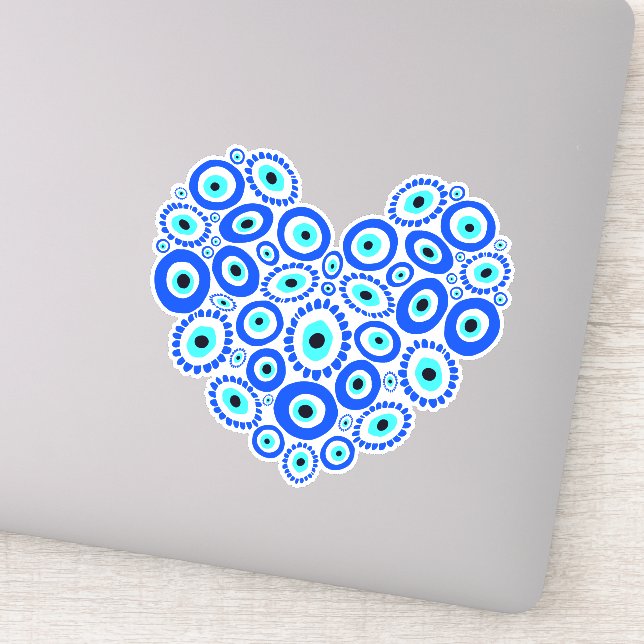 Evil Eye Love Heart Blue (Detail)