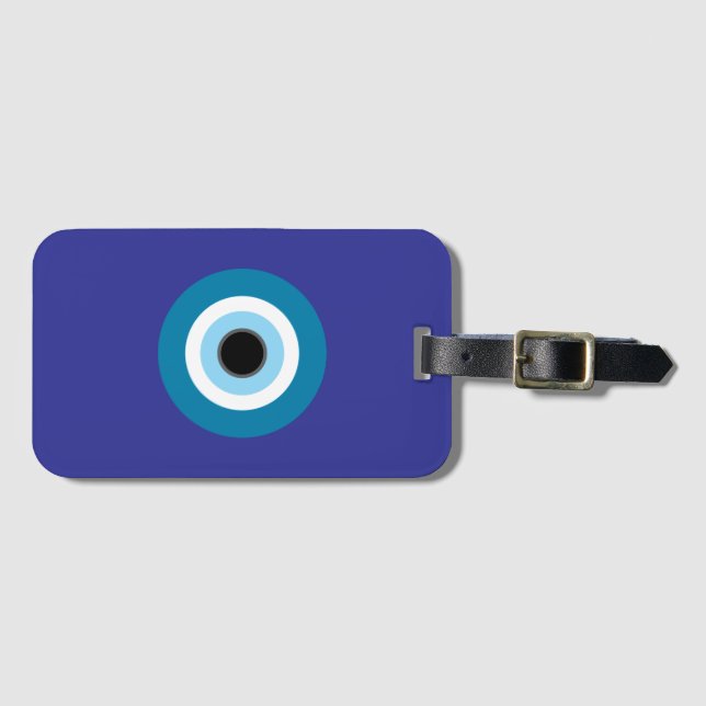 Evil Eye Luggage Tag with Address Card Pocket (Front Horizontal)