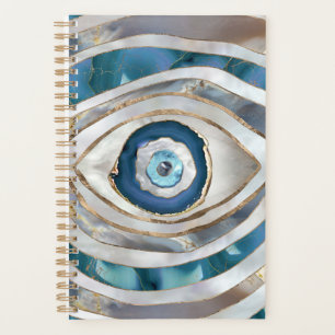 Evil Eye Mineral textures and gold Planner