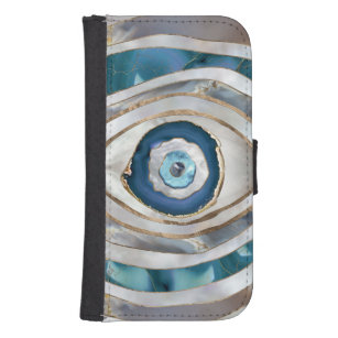 Evil Eye Mineral textures and gold Samsung S4 Wallet Case