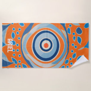 Evil Eye Modern Retro Colourful Beach Towel