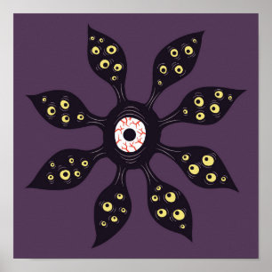 Evil Eye Monster Creepy Weird Gothic Art Poster