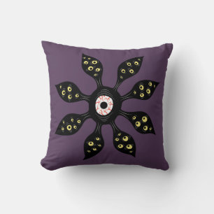 Evil Eye Monster Creepy Weird Gothic Art Throw Pillow