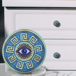 Evil Eye Mosaic Tile ornament Ceramic Knob