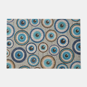 Evil Eye Mosaic Tile Pattern Doormat