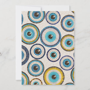 Evil Eye Mosaic Tile Pattern Holiday Card