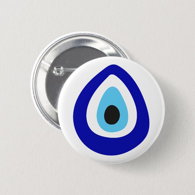 Evil Eye Nazar Amulet 2 Inch Round Button (Front & Back)