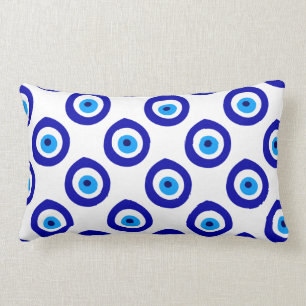 Evil Eye Nazar Amulet Symbol Pattern Lumbar Pillow