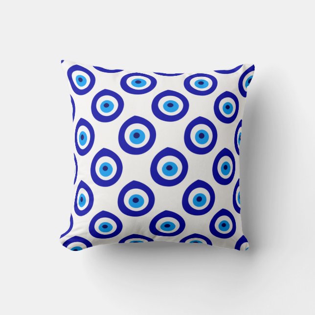 Evil Eye Nazar Amulet Symbol Pattern Throw Pillow (Front)
