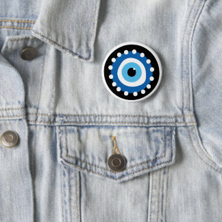 Evil Eye Nazar Amulet Talisman Protection 2 Inch Round Button