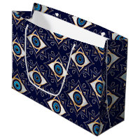 Evil Eye Ornament Pattern - Dark Blue and gold