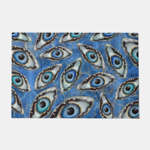 Evil Eye Pattern Geodes and Crystals Doormat