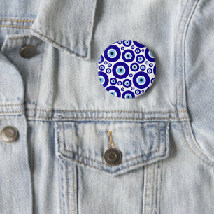 Evil Eye Pattern, Greek Eye, Turkish Eye, Nazar 2 Inch Round Button