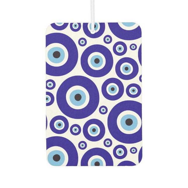 Evil Eye Pattern, Greek Eye, Turkish Eye, Nazar Air Freshener (Front)