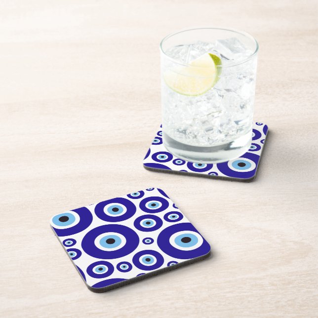 Evil Eye Pattern, Greek Eye, Turkish Eye, Nazar Coaster (Right Side)