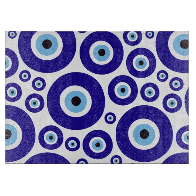 Evil Eye Pattern, Greek Eye, Turkish Eye, Nazar Cutting Board (Front)