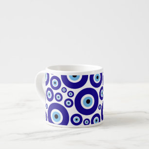 Evil Eye Pattern, Greek Eye, Turkish Eye, Nazar Espresso Cup