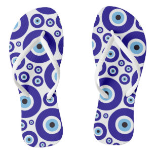 Evil Eye Pattern, Greek Eye, Turkish Eye, Nazar Flip Flops