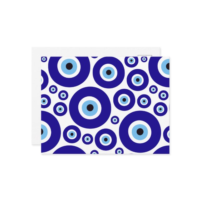 Evil Eye Pattern, Greek Eye, Turkish Eye, Nazar Postcard (Front/Back In Situ)
