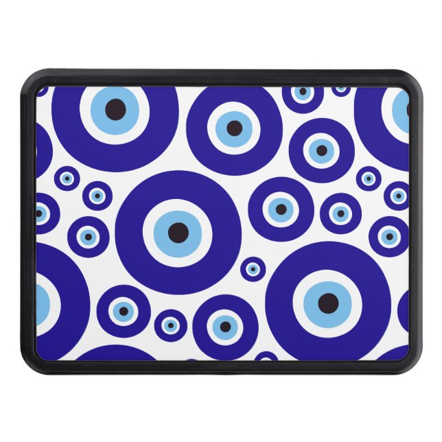 Evil Eye Pattern, Greek Eye, Turkish Eye, Nazar Trailer Hitch Cover (Front)