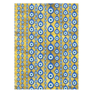 Evil Eye pattern on golden texture Tablecloth