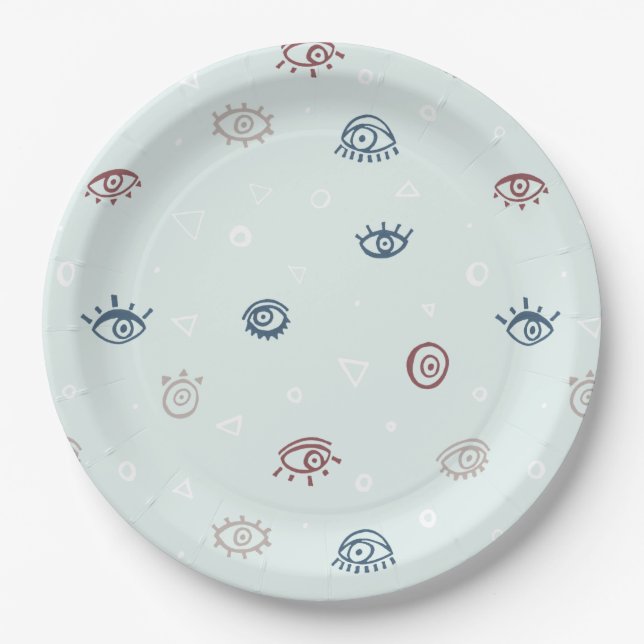 Evil Eye Pattern Paper Plate (Front)
