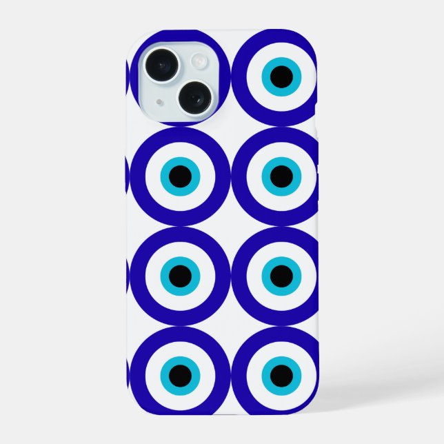 Evil Eye Protection All-Over Pattern  iPhone 15 Case (Back)