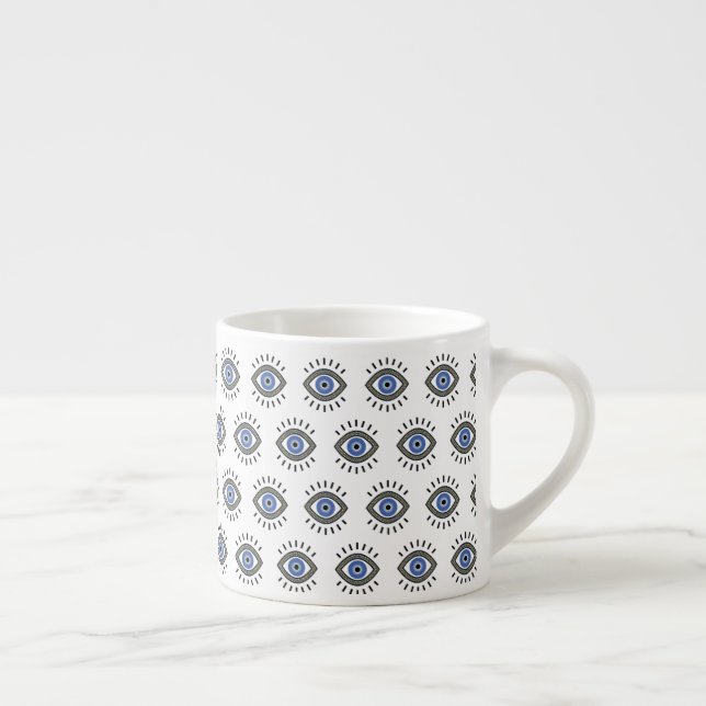 Evil eye protection, greek blue eye,third eye espresso cup (Right)