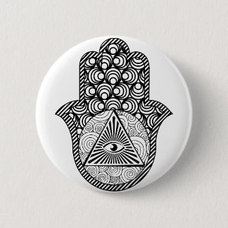 Evil Eye Protection Hamsa 2 Inch Round Button