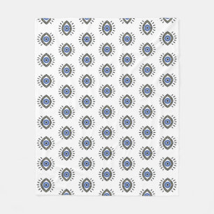 Evil eye protection symbol, blue eye  fleece blanket