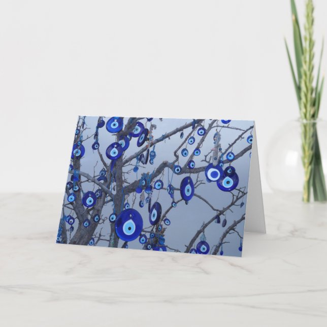 Evil Eye Protection Tree Pagan Wiccan Greeting Card (Front)