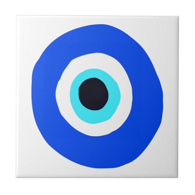 Evil Eye  Protector Lucky Talisman Greek Symbolic Tile (Front)