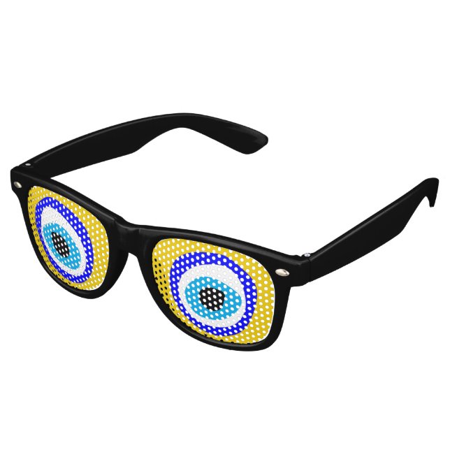 Evil Eye retro Shades Amulet /Fun Party Sunglasses (Angled)