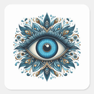 Evil eye square sticker