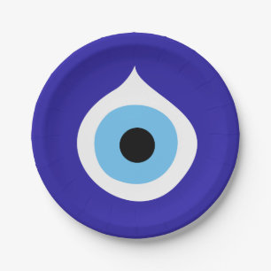 evil eye symbol ancient nazar fatima talisman char paper plate