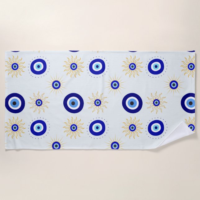 Evil Eye Symbol Beach Towel (Front)