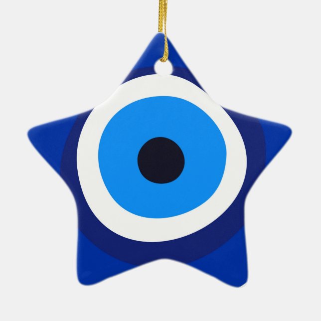 evil eye symbol greek turkish arab talisman metal  ceramic ornament (Back)
